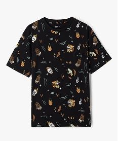 GEMO Tee-shirt manches courtes en coton imprimé garçon Noir