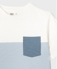 tee-shirt manches courtes tricolore avec poche poitrine garcon bleu standard tee-shirtsG634601_2
