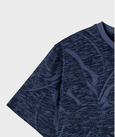 tee-shirt manches courtes a motif feuillage garcon bleu tee-shirtsG635001_2