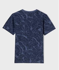 tee-shirt manches courtes a motif feuillage garcon bleu tee-shirtsG635001_3