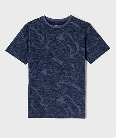 tee-shirt manches courtes a motif feuillage garcon bleu tee-shirtsG635001_4