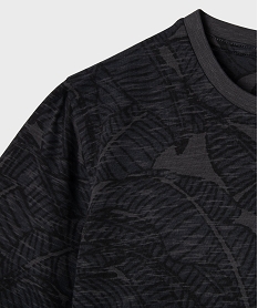 tee-shirt manches courtes a motif feuillage garcon noir standard tee-shirtsG635101_2