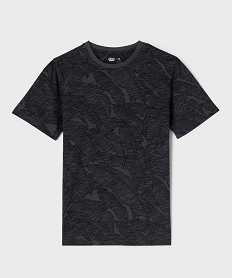 tee-shirt manches courtes a motif feuillage garcon noir standard tee-shirtsG635101_4
