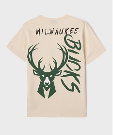 tee-shirt manches courtes milwaukee bucks garcon - nba beige standard tee-shirtsG636101_3