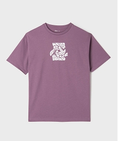 GEMO Tee-shirt manches courtes à motif estival garçon violet standard