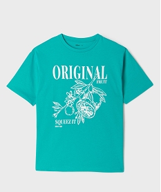 GEMO Tee-shirt manches courtes à motif estival garçon Bleu