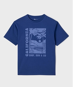 GEMO Tee-shirt manches courtes à motif estival garçon Bleu
