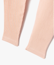legging long en maille cotelee extensible fille roseG638001_3