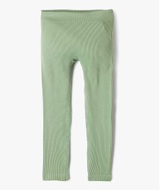 legging long en maille cotelee extensible fille vert standardG638101_4