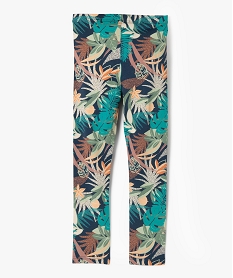 legging long a motif fleuri avec taille elastiquee fille vertG638901_2