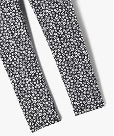 legging long a motif fleuri avec taille elastiquee fille bleuG639001_2