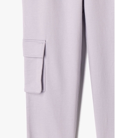 pantalon de jogging avec poches a rabat fille violetG639301_2
