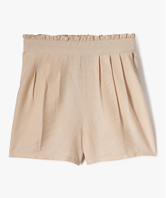 GEMO Short ample en viscose fluide à enfiler fille beige standard