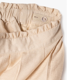short ample en viscose fluide a enfiler fille beige standard shortsG639901_2