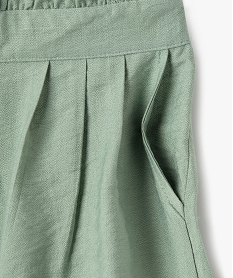 short ample en viscose fluide a enfiler fille kaki standard shortsG640001_2