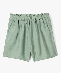 short ample en viscose fluide a enfiler fille kaki standard shortsG640001_4