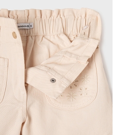 short en toile avec poches brodees fille - lulucastagnette blanc chine shortsG640101_2