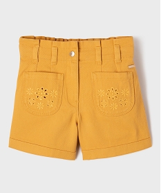 GEMO Short en toile avec poches brodées fille - LuluCastagnette jaune standard