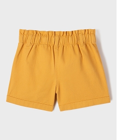 short en toile avec poches brodees fille - lulucastagnette jaune standard shortsG640201_3