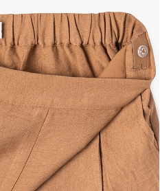 short en toile fluide fille marron standard shortsG640601_2