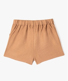 short en toile fluide fille marron standard shortsG640601_3