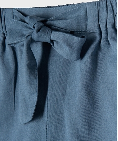 short large en coton et lin fille bleu standard shortsG640801_2