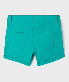 short en coton stretch avec revers fille bleu shortsG641101_4
