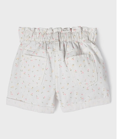 short en toile de coton imprimee avec taille paperbag fille multicolore shortsG641301_3