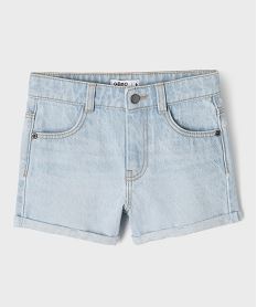 short en jean a revers taille ajustable fille blanc chine shortsG641701_4