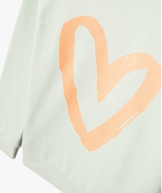 sweat molletonne avec motif fille vert standard sweatsG642401_2