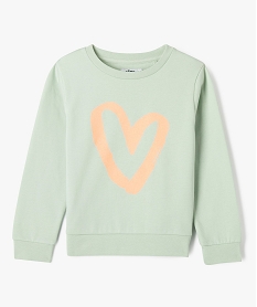 sweat molletonne avec motif fille vert standard sweatsG642401_4