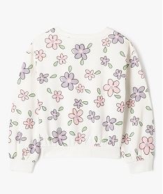 sweat a col rond avec interieur molletonne fille blanc sweatsG642901_3
