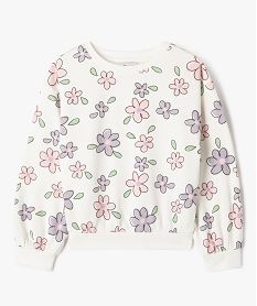 sweat a col rond avec interieur molletonne fille blanc sweatsG642901_4