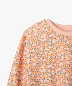 sweat a col rond avec interieur molletonne fille rose standard sweatsG643001_2