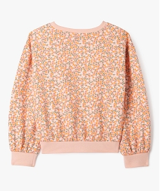 sweat a col rond avec interieur molletonne fille rose standard sweatsG643001_3