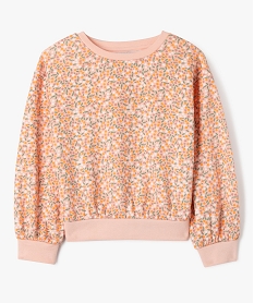 sweat a col rond avec interieur molletonne fille rose standard sweatsG643001_4