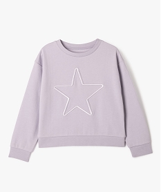 sweat ample avec inscription brodee en relief fille violet standard sweatsG643401_4