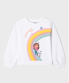 sweat en molleton imprime fille - gabby et la maison magique blanc sweatsG643701_4