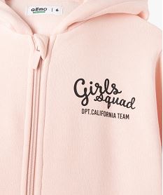 sweat a capuche zippe interieur molletonne fille rose sweatsG643901_2