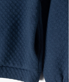sweat zippe en maille fantaisie fille bleu sweatsG644101_2