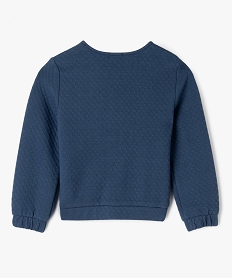 sweat zippe en maille fantaisie fille bleu sweatsG644101_3