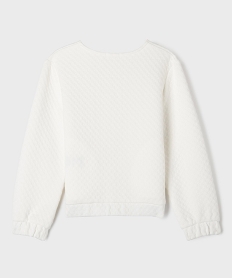 sweat zippe en maille fantaisie fille blanc chine sweatsG644201_3