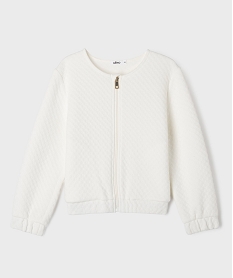 sweat zippe en maille fantaisie fille blanc chine sweatsG644201_4