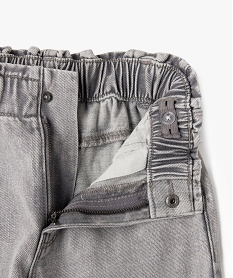 jean wide leg avec ceinture elastique ajustable fille gris standard jeansG644501_2