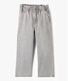 jean wide leg avec ceinture elastique ajustable fille gris standard jeansG644501_4
