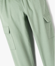 pantalon cargo avec taille elastique fille vert standard pantalonsG644901_2
