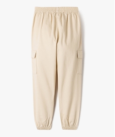 pantalon cargo avec taille elastique fille beige standard pantalonsG645001_4