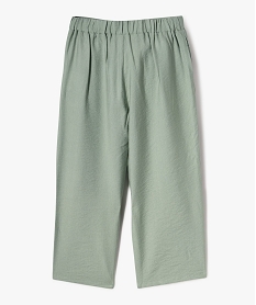 pantalon fluide coupe large avec taille elastique fille vert pantalonsG645301_3
