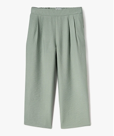 pantalon fluide coupe large avec taille elastique fille vert pantalonsG645301_4