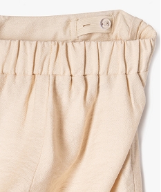 pantalon fluide coupe large avec taille elastique fille beige standard pantalonsG645401_2